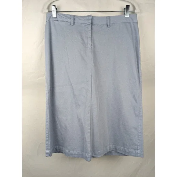 Vintage Allen USA Y2K Preppy Midi Skirt Sz 6 Pastel Blue Clean Girl Euro Scandi - Picture 2 of 10